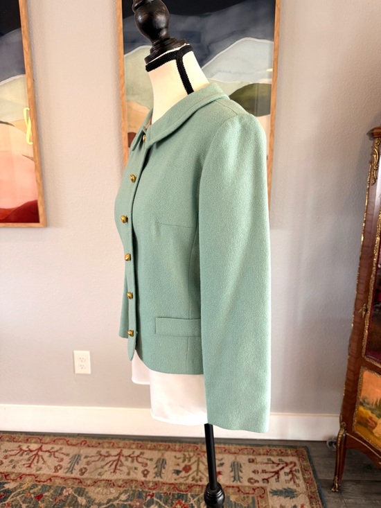 Vintage Majestic -Green Women's Blazer with Gold Buttons - Picture 4 of 7